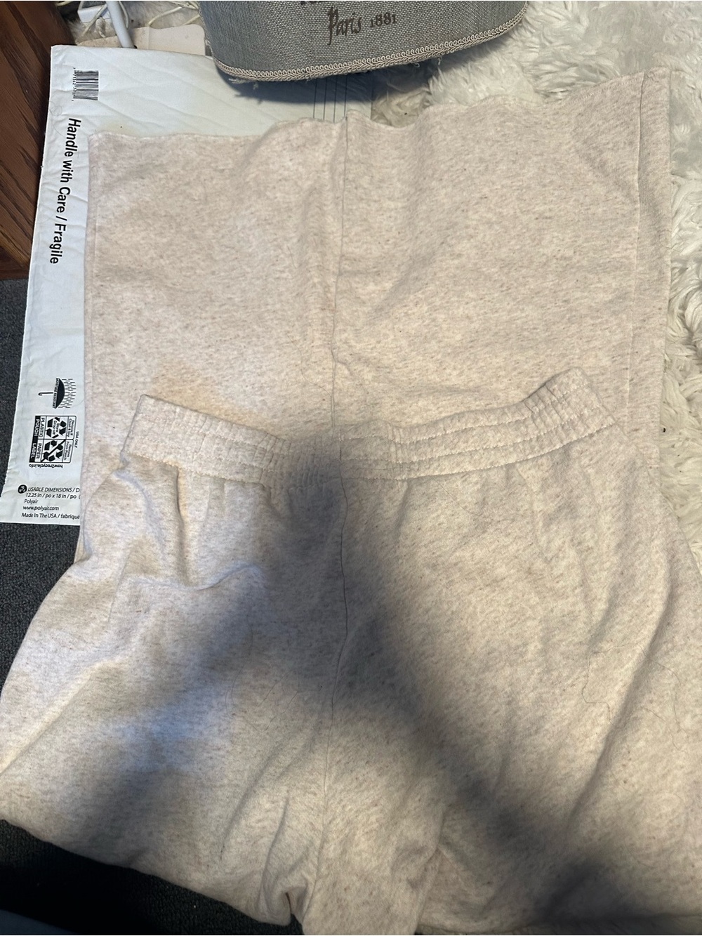 PINK Victoria's Secret Wide Leg Sweatpants in Light Heather Cream - Picture 5 of 5